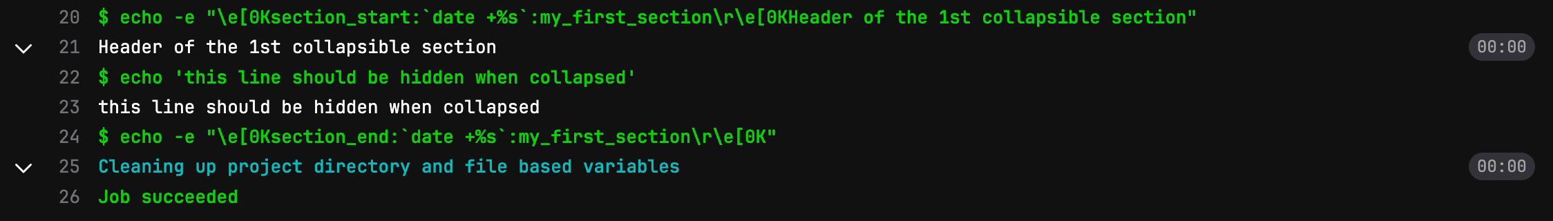 Custom collapsible sections